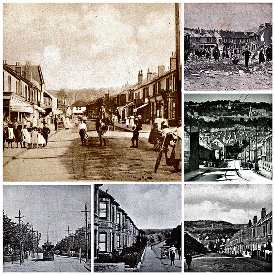 Collage of old postcards of Oldfield Park